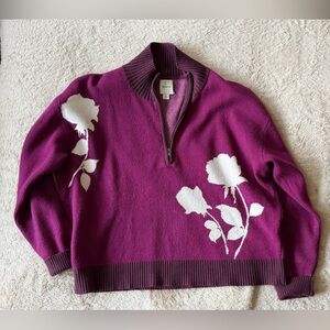 Maeve Montana Mock-Neck Half-Zip Sweater from Anthropologie